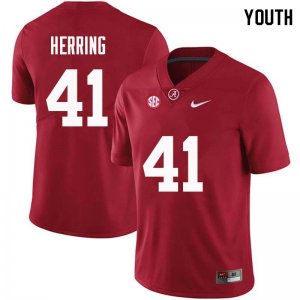 NCAA Youth Alabama Crimson Tide #41 Chris Herring Stitched College Nike Authentic Crimson Football Jersey KS17B68CY